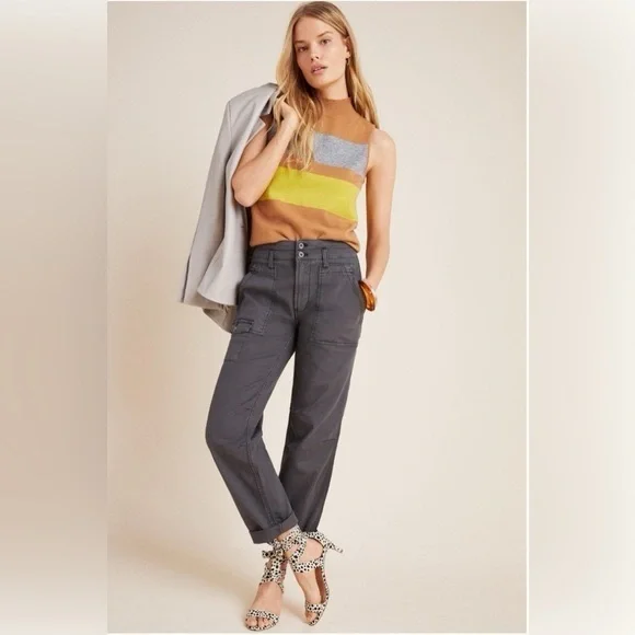 Anthropologie The Wanderer High-Rise Cargo Pants Grey Size 31 - Picture 12 of 14